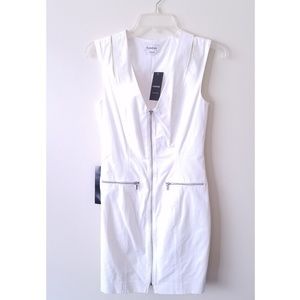 Bebe White Zipper Front Dress